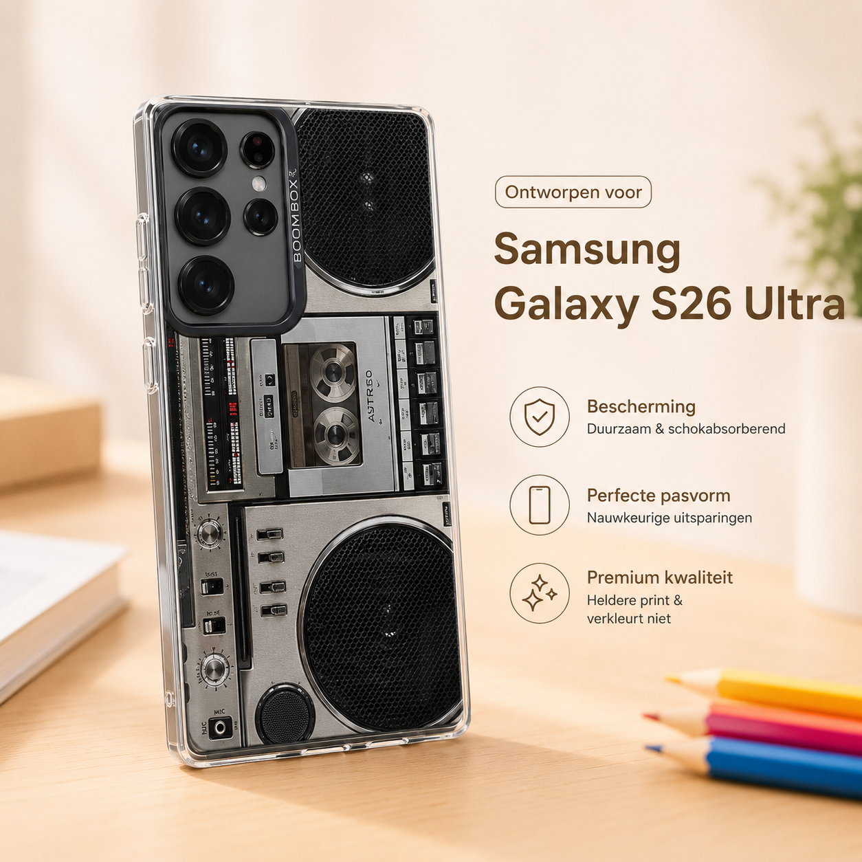 Retro Cassettespeler Telefoonhoesje voor Samsung
