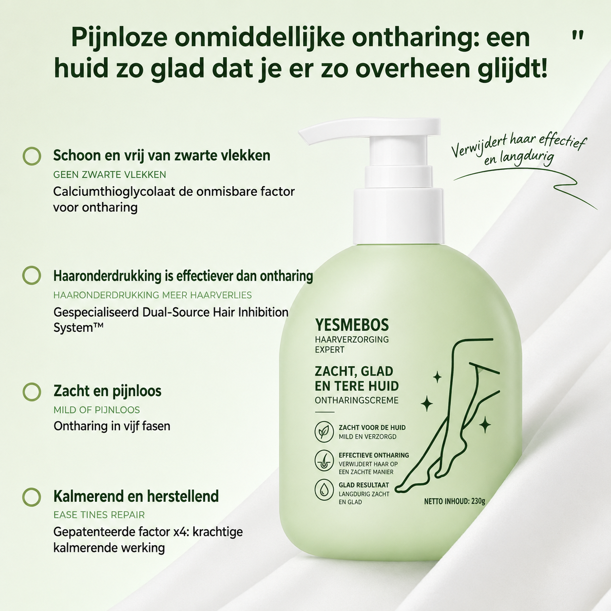 Pijnloze Ontharingscrème voor Zachte en Gladde Huid