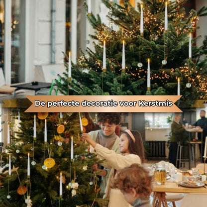 LED-Kerstboomkaarsen met Heldere Kristallen Bolhaken (6st)