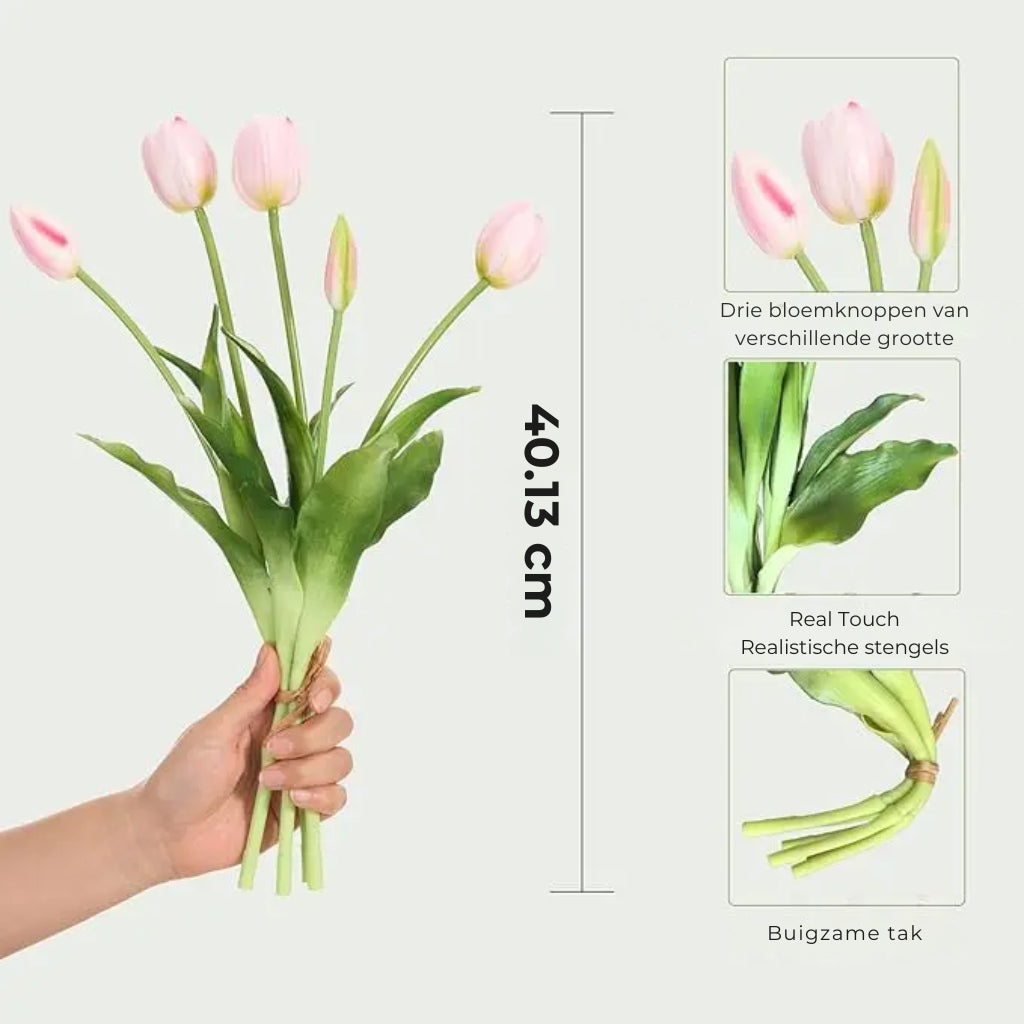 Everbloem Tulpen – Echt gevoel natuurgetrouwe kunsttulpen (15st)