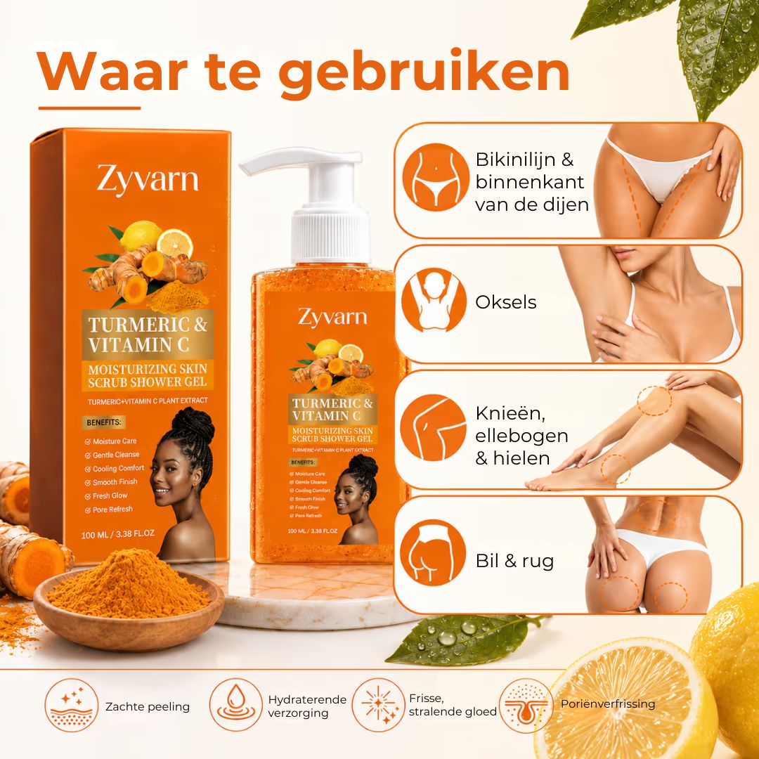 Exfoliërende Douchgel met kurkuma en vitamine C