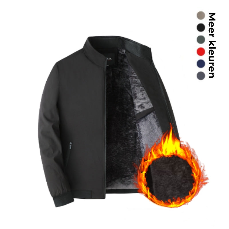 Heren Eenkleurige Warme Jas met Voering