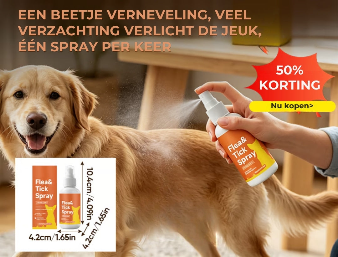 Vlooien- & Tekenverzorgingsspray voor Honden