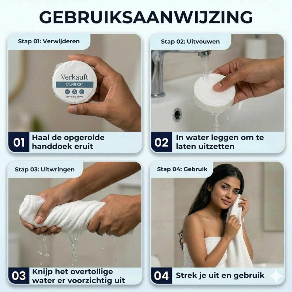 Gecomprimeerde Reishanddoeken - 10 Stuks