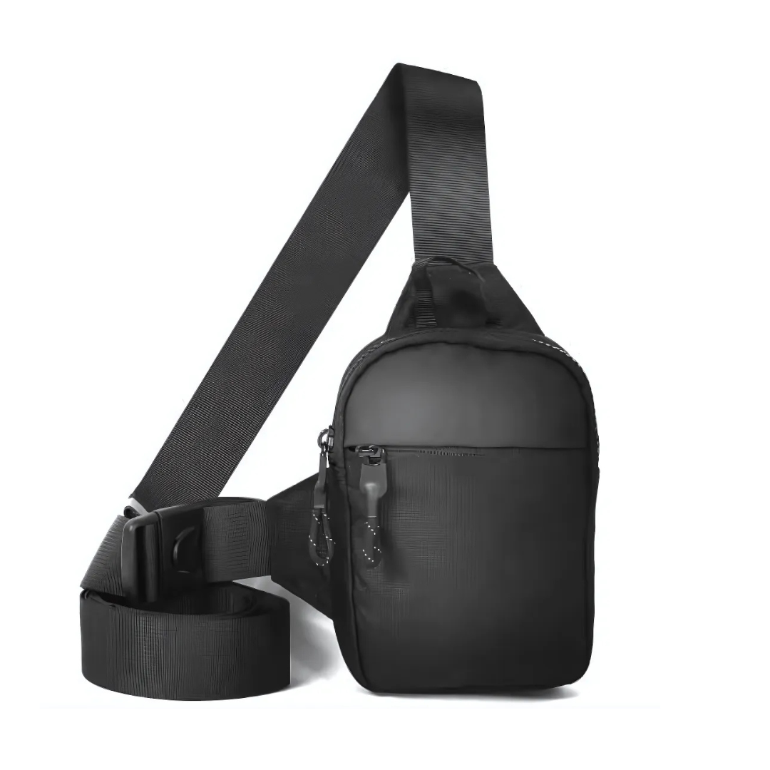 Beveiligde Heuptas: Verstelbare riem, unisex mini-hanger, borsttas