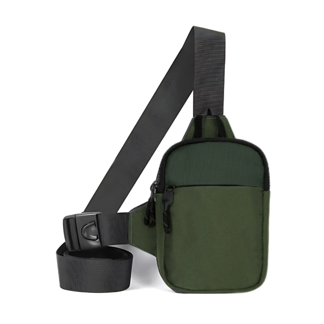Beveiligde Heuptas: Verstelbare riem, unisex mini-hanger, borsttas
