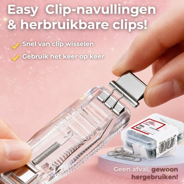 Bindclips Nietjesmachine voor Papier - Incl. 50 Bindclips