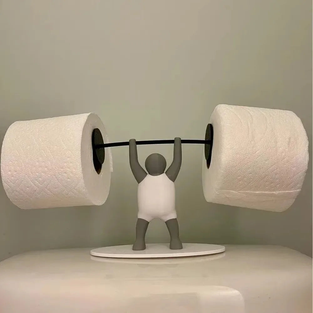 Grappige Gewichtheffer Toiletrolhouder