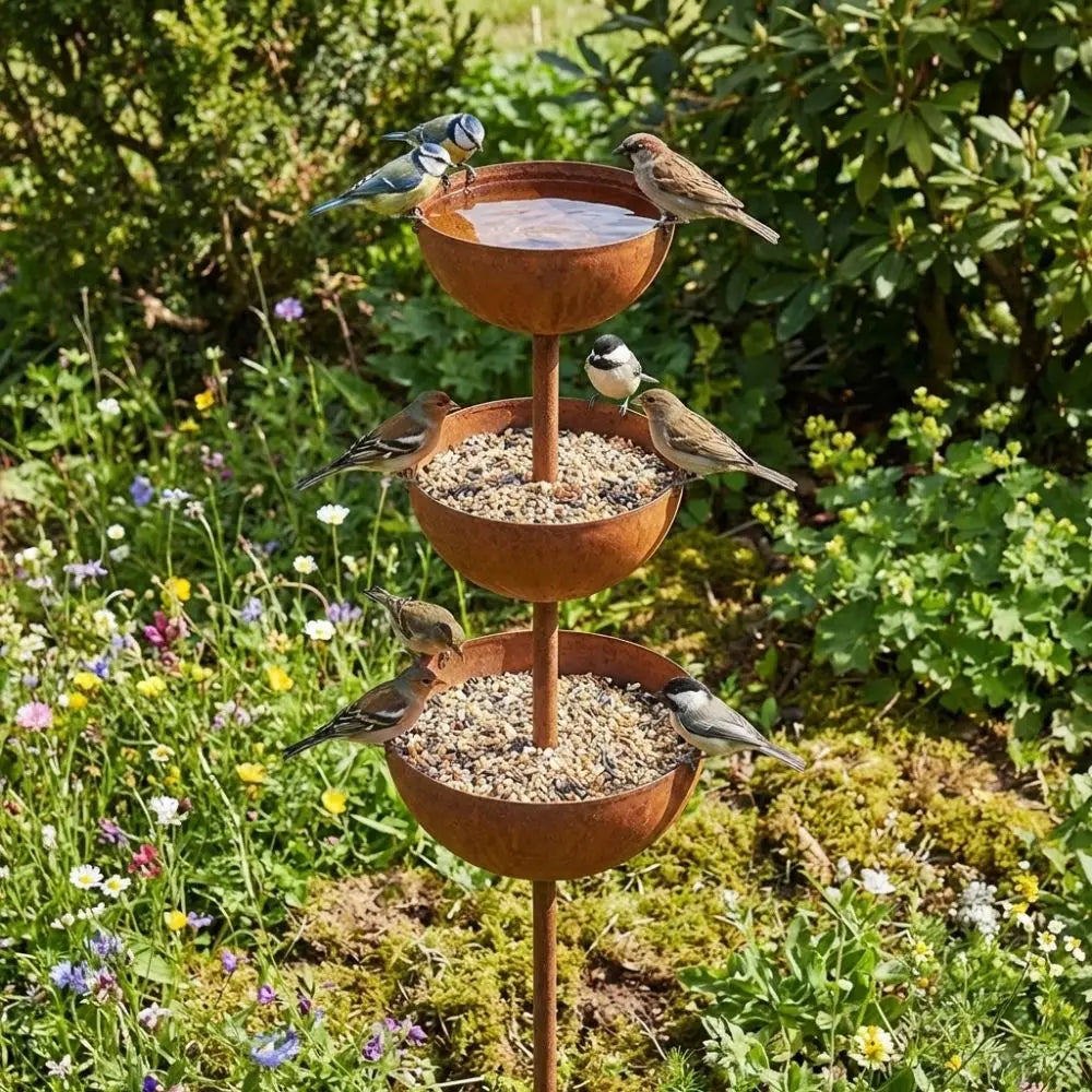 3-Laags Metalen Vogelbad
