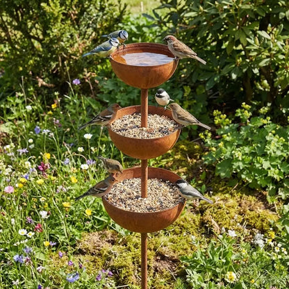 3-Laags Metalen Vogelbad