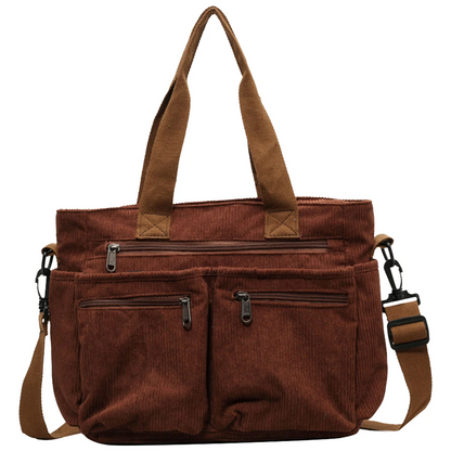 Icone™ CorduroyBag: grote capaciteit, unisex, vintage stijl, corduroy tas