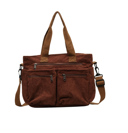 Icone™ CorduroyBag: grote capaciteit, unisex, vintage stijl, corduroy tas