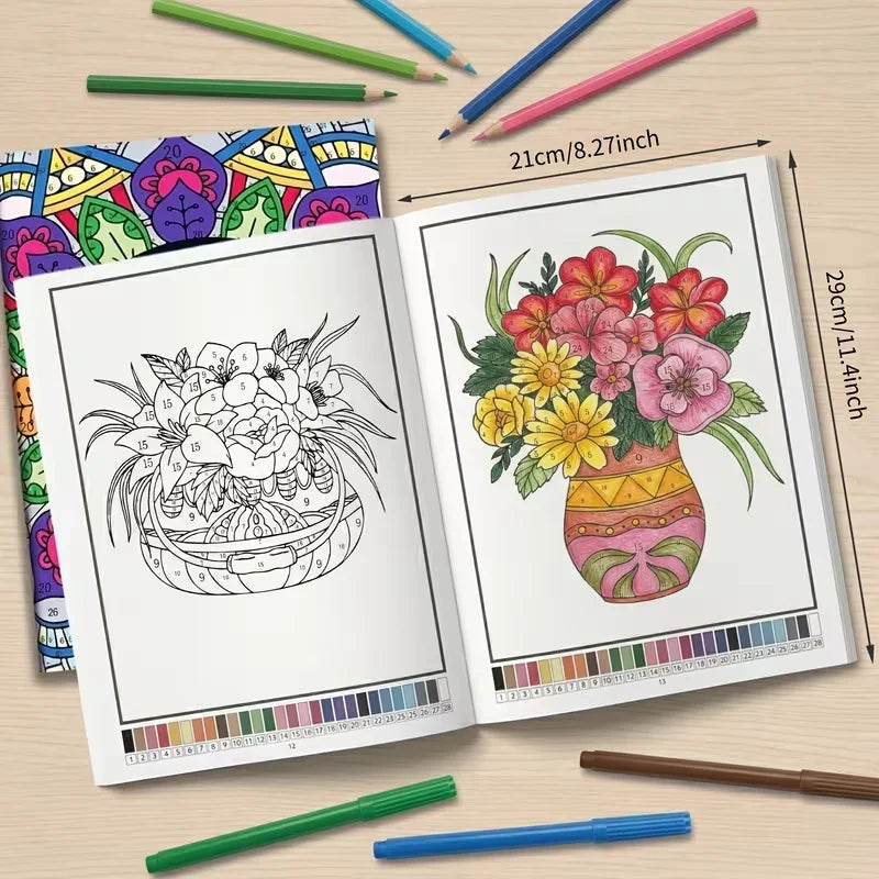 Kleuren op Nummer Kleurboek voor Volwassenen