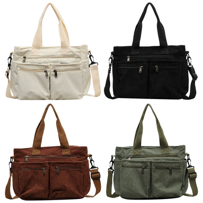 Icone™ CorduroyBag: grote capaciteit, unisex, vintage stijl, corduroy tas