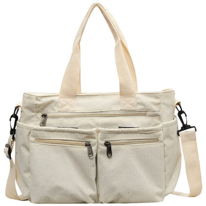 Icone™ CorduroyBag: grote capaciteit, unisex, vintage stijl, corduroy tas