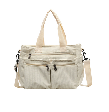 Icone™ CorduroyBag: grote capaciteit, unisex, vintage stijl, corduroy tas