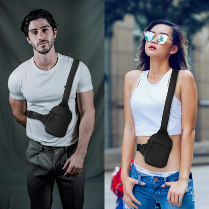 Beveiligde Heuptas: Verstelbare riem, unisex mini-hanger, borsttas