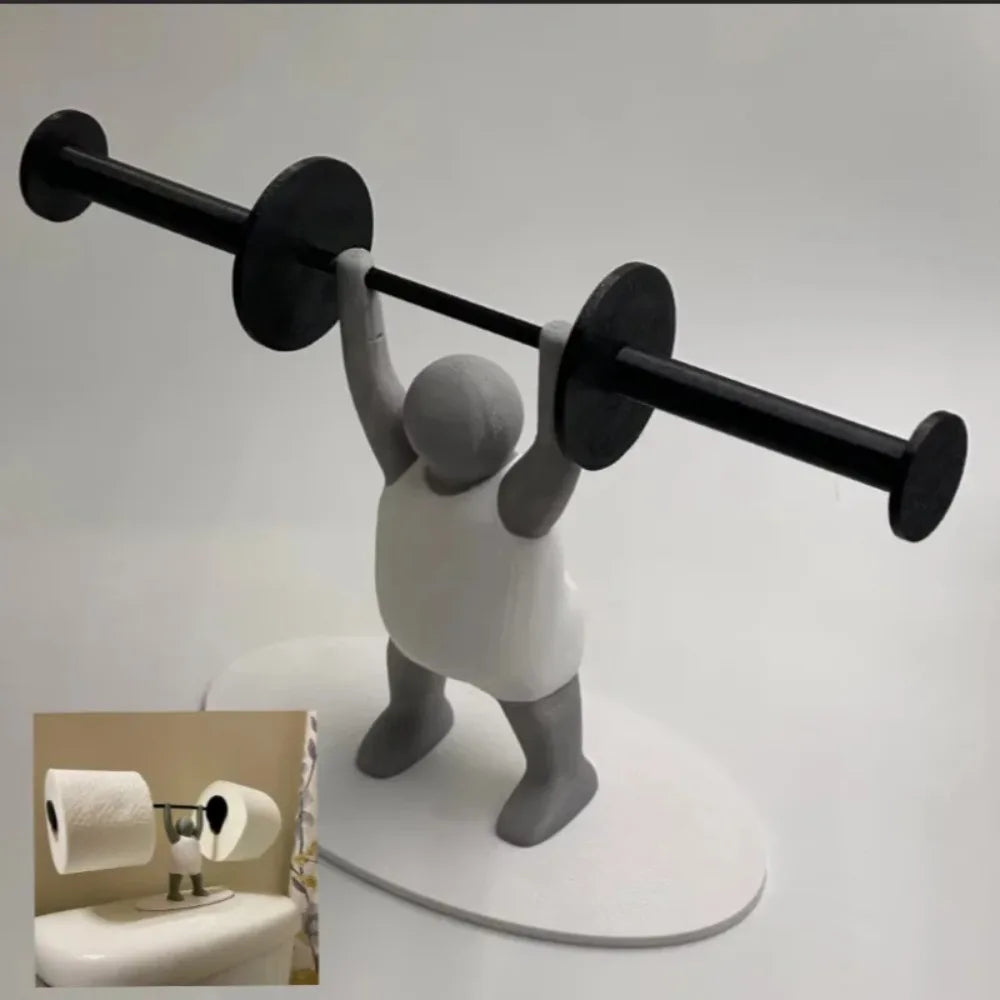 Grappige Gewichtheffer Toiletrolhouder