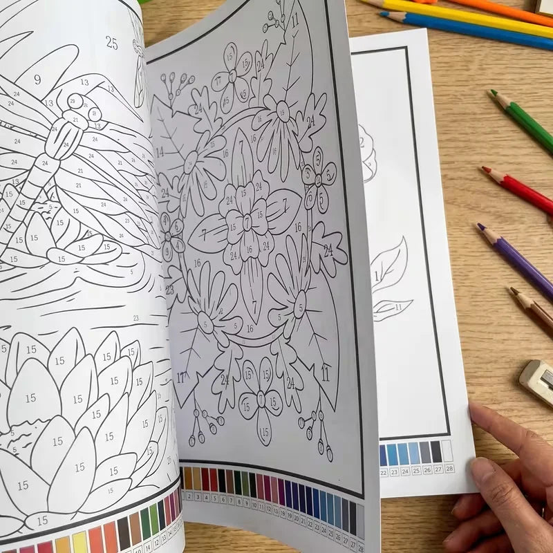 Kleuren op Nummer Kleurboek voor Volwassenen
