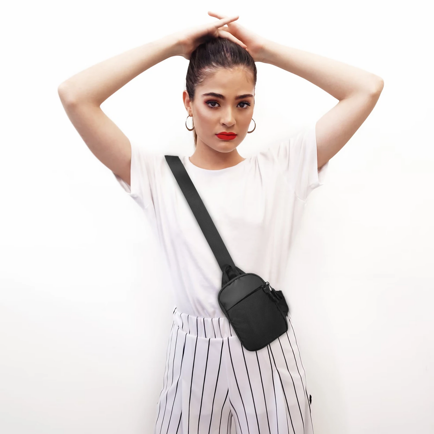 Beveiligde Heuptas: Verstelbare riem, unisex mini-hanger, borsttas