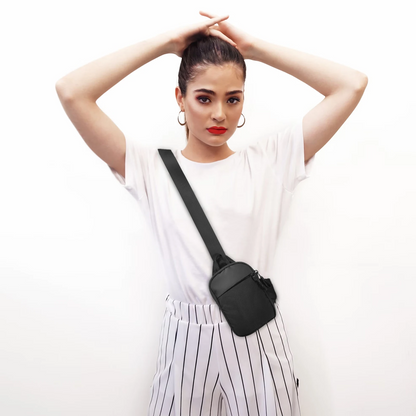 Beveiligde Heuptas: Verstelbare riem, unisex mini-hanger, borsttas