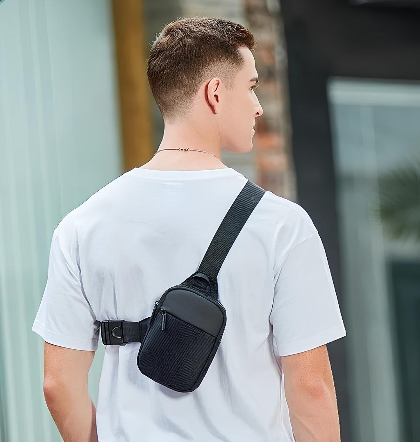 Beveiligde Heuptas: Verstelbare riem, unisex mini-hanger, borsttas
