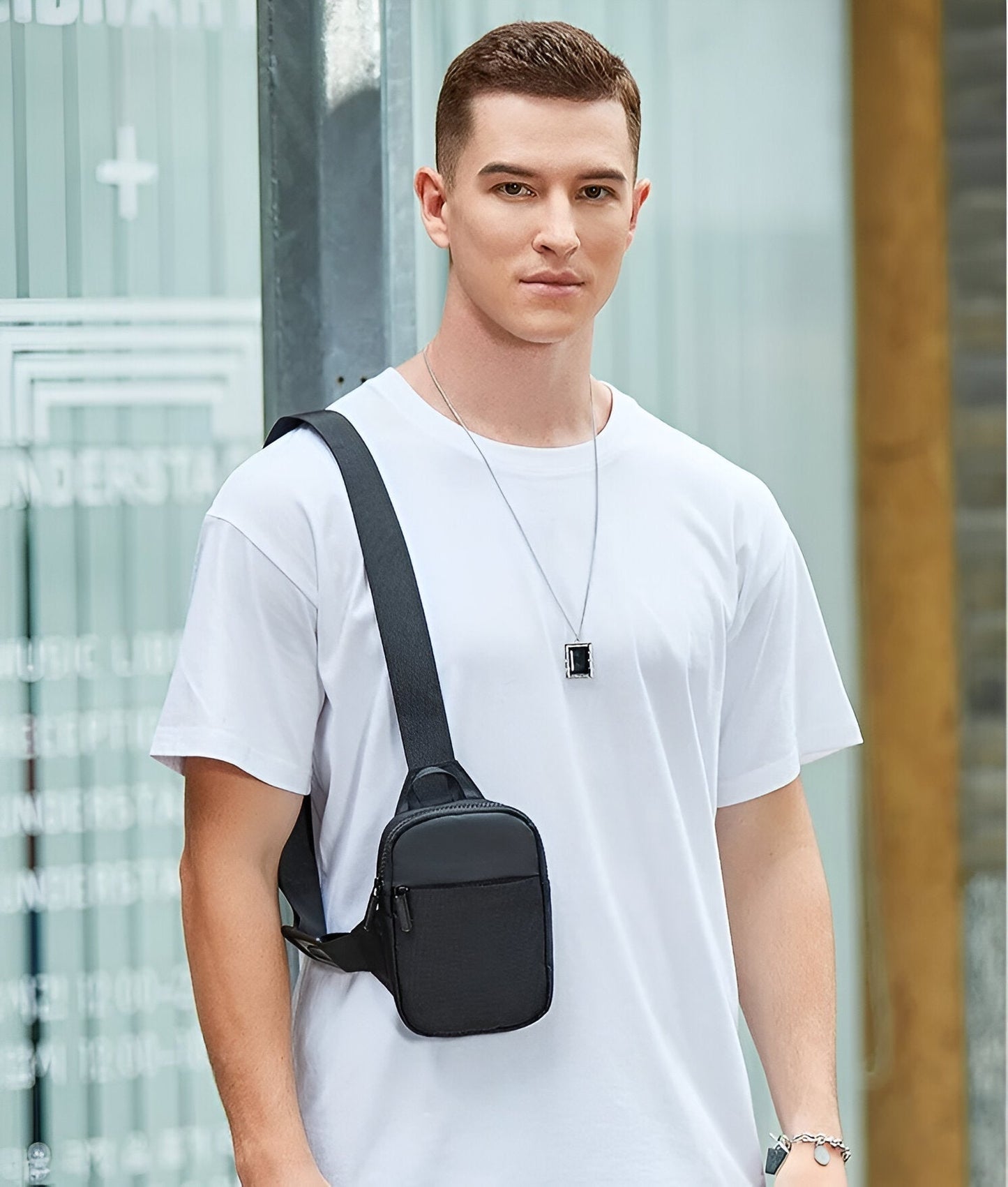 Beveiligde Heuptas: Verstelbare riem, unisex mini-hanger, borsttas