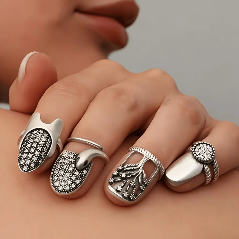Verstelbare Nagelringset - 4 Stuks