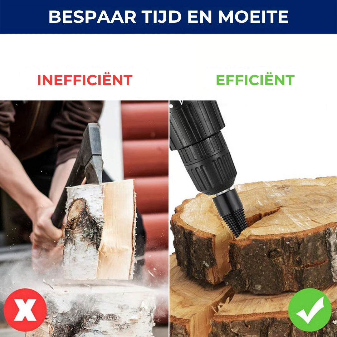 Boor Opzetstuk voor Brandhout met 3 Verbindingsstukken