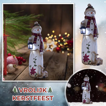 🎄⛄Handgemaakte Sneeuwpop Met Lantaarn