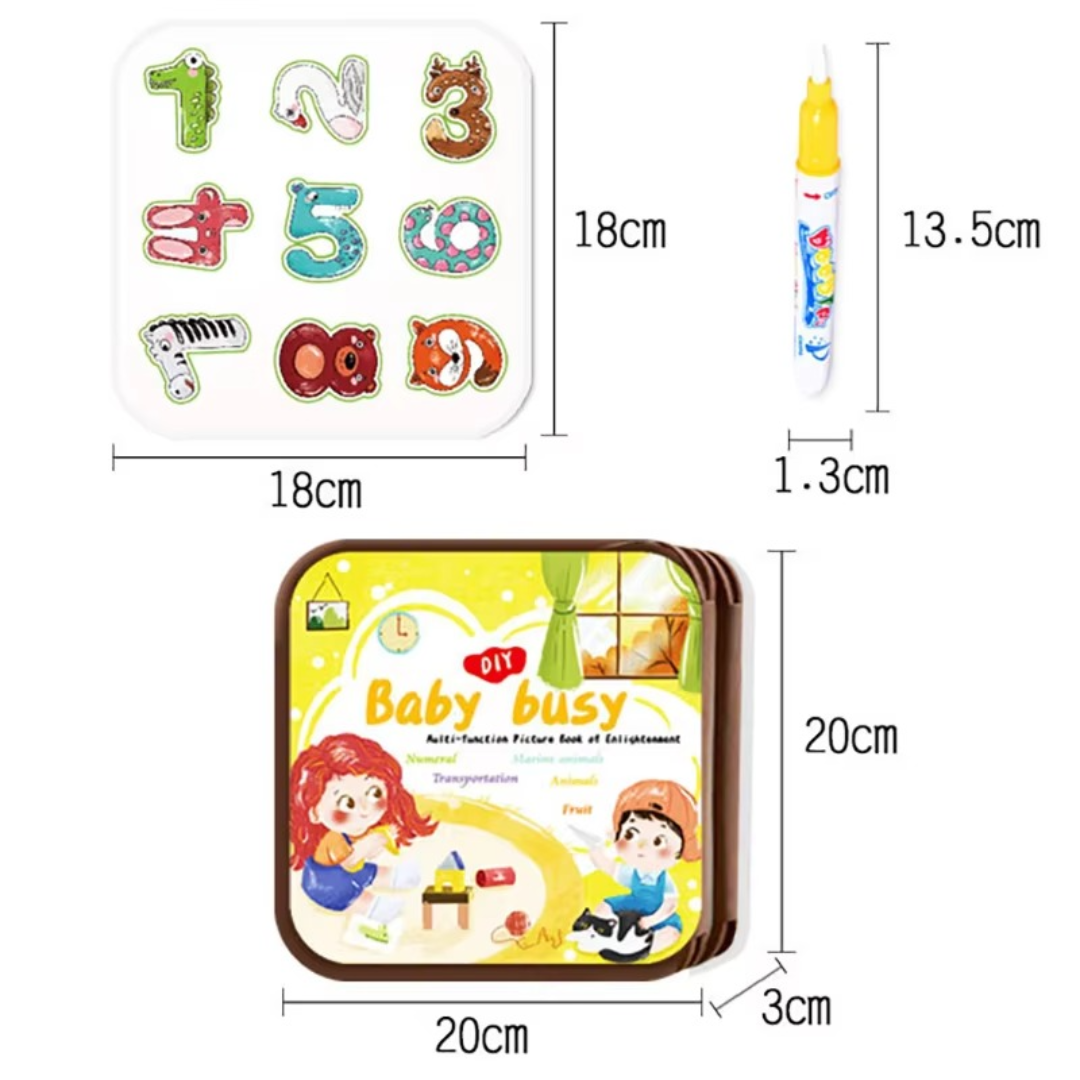 2-in-1 magisch Montessori-verhalenboek om in te kleuren en mee te spelen