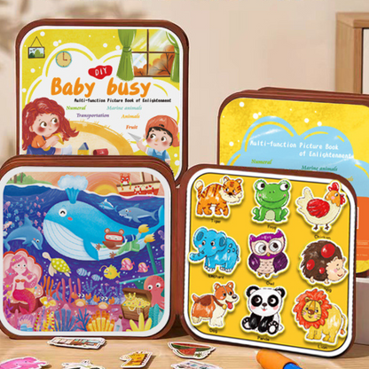 2-in-1 magisch Montessori-verhalenboek om in te kleuren en mee te spelen