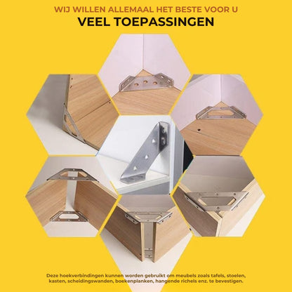 Roestvrijstalen Hoekverbinding - 10 Stuks