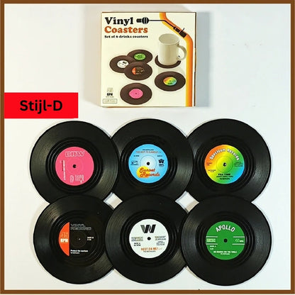 Retro Vinylplaat Drankonderzetters
