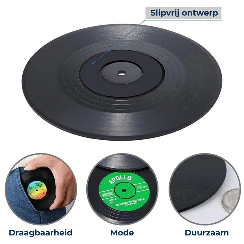 Retro Vinylplaat Drankonderzetters