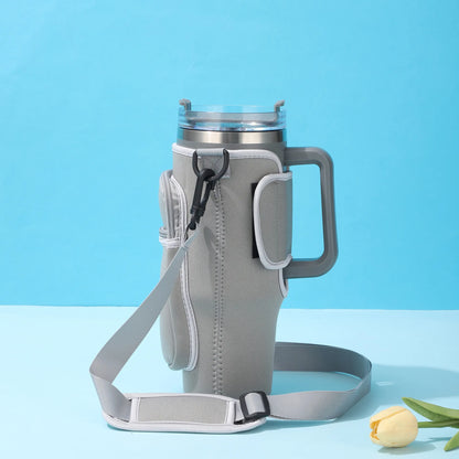 Neopreen Draagtas voor Tumblers met Verstelbare Band en Opbergvakken