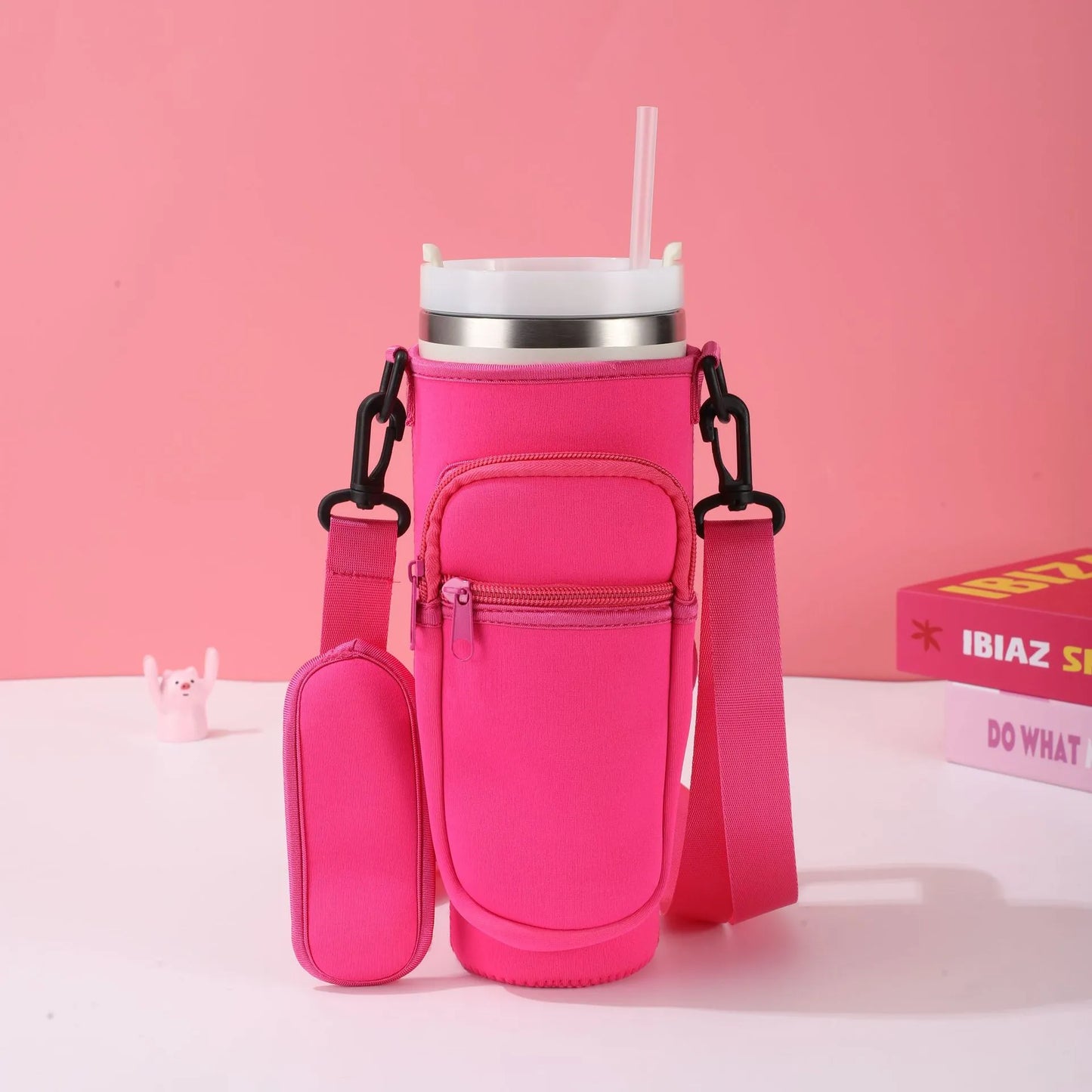 Neopreen Draagtas voor Tumblers met Verstelbare Band en Opbergvakken