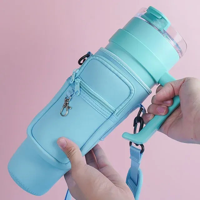 Neopreen Draagtas voor Tumblers met Verstelbare Band en Opbergvakken
