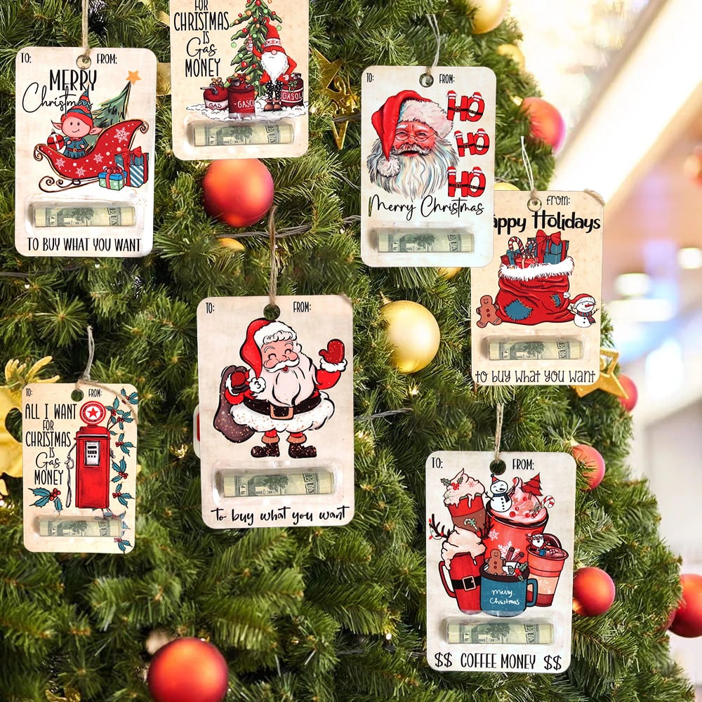 🎅💸 Handgemaakte Houten Geldhouders Cadeau