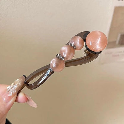 Elegante haarclip met rozen- en parelmotief