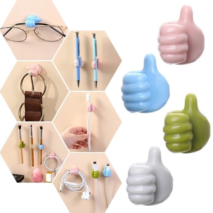 Creatieve Duim-Omhoog Wandhaken - 10 Stuks