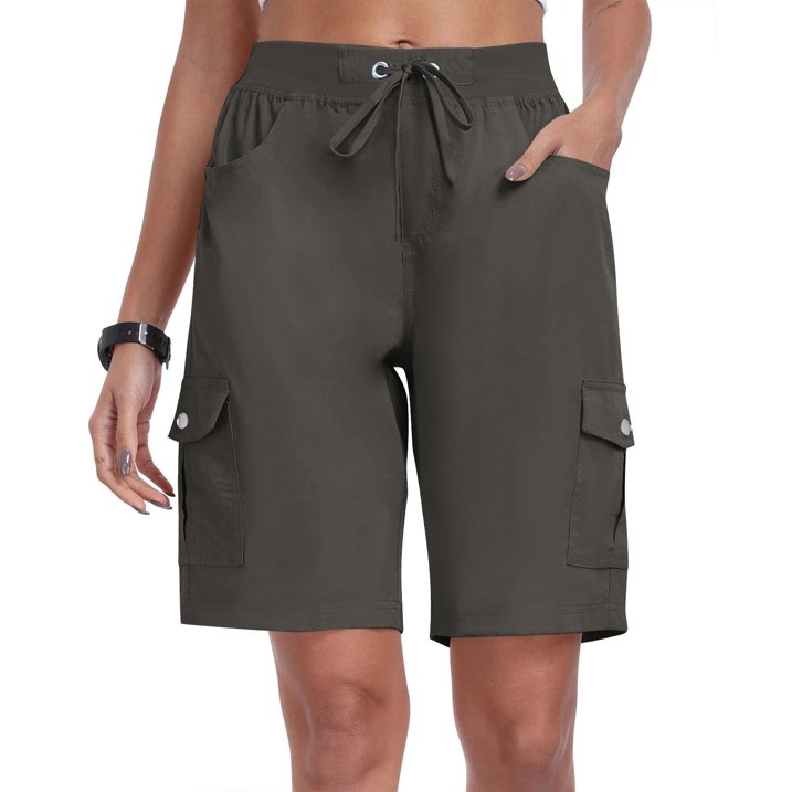 Sneldrogende cargoshort voor dames met zakken
