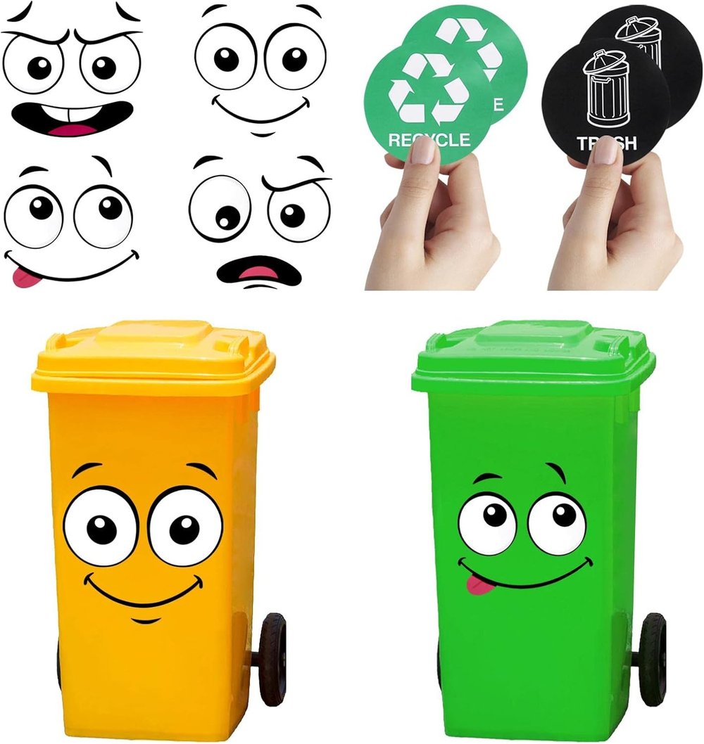 Milieuvriendelijke Vuilnisbakstickers - 4 Stuks