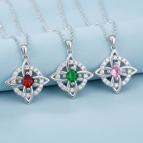 Mystieke Heksenknoop Ketting met Geboortesteen