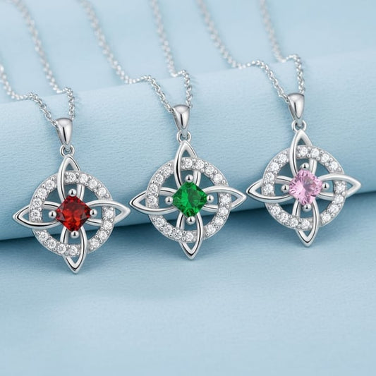 Mystieke Heksenknoop Ketting met Geboortesteen