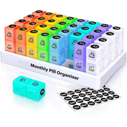 💊 Maandelijkse Pillendoos Organizer (Ochtend/Avond)