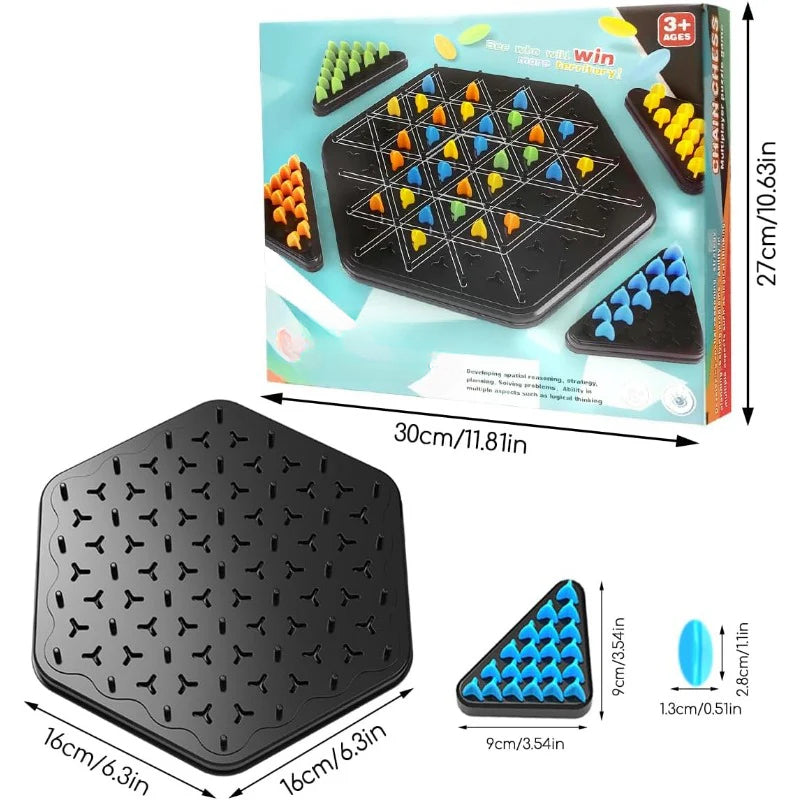 Driehoek Ketting Strategie Bordspel – Educatief puzzelspel voor kinderen en gezinnen