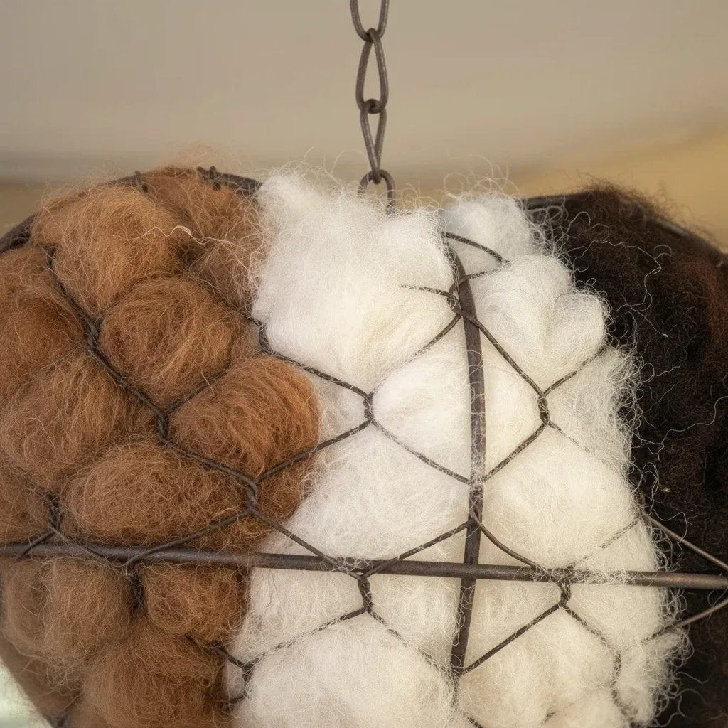🕊️ Handgemaakt alpacawol vogelnest bekleding