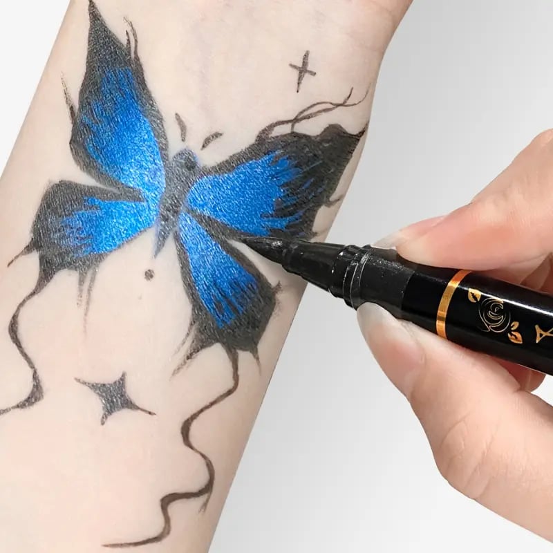 Tijdelijke Tattoo Pennenset - Incl. Sjablonen