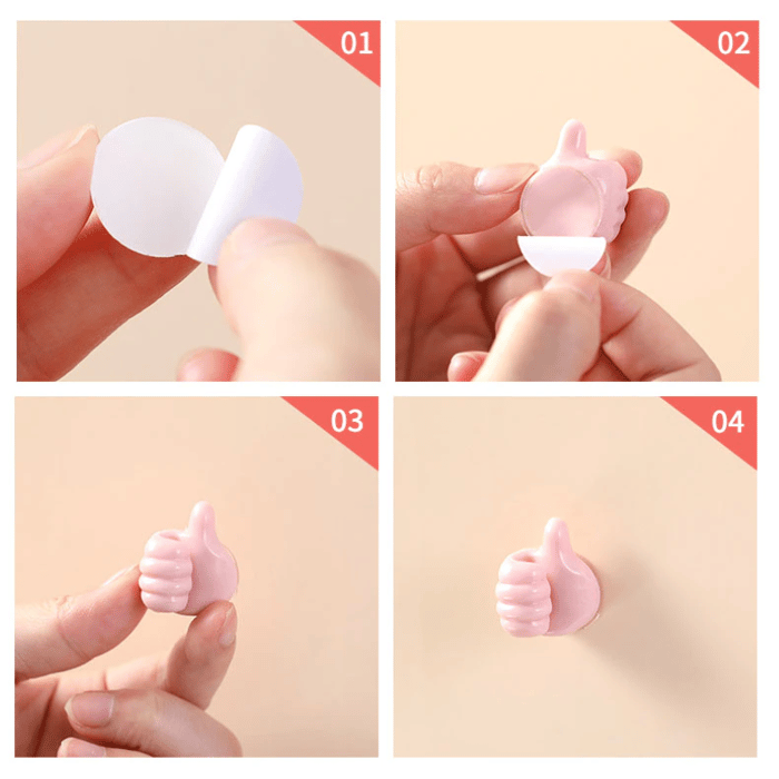 Creatieve Duim-Omhoog Wandhaken - 10 Stuks